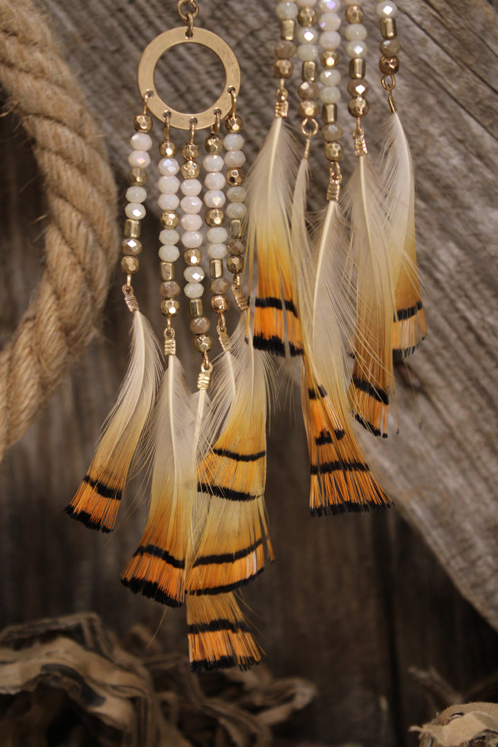 Campfire Quill Dreamcatcher Earrings