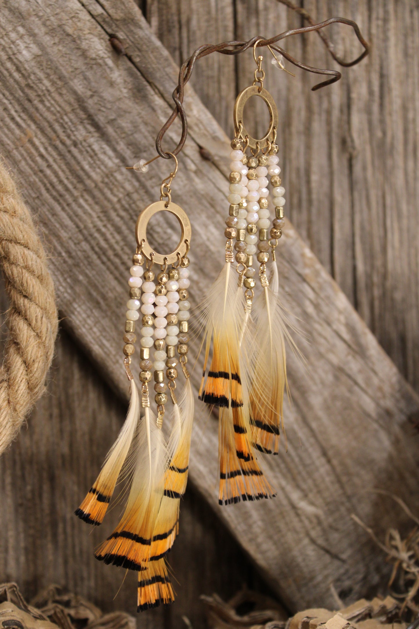 Campfire Quill Dreamcatcher Earrings