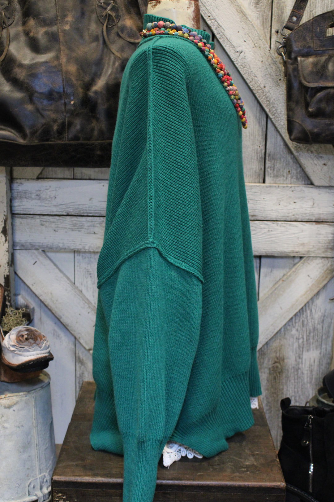 Pop Of Forest Green Sweater