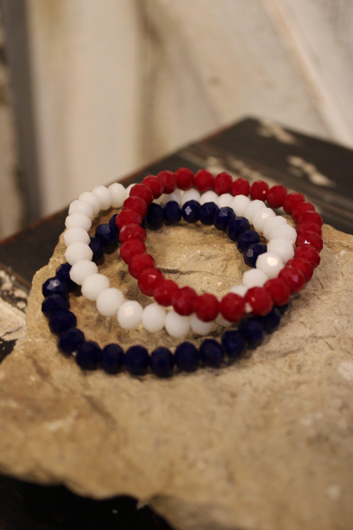 Sparkle And Shine Red White And Blue Bracelet Set