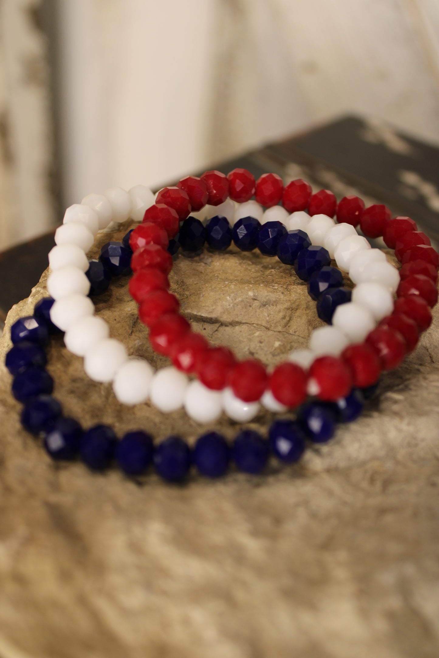 Sparkle And Shine Red White And Blue Bracelet Set
