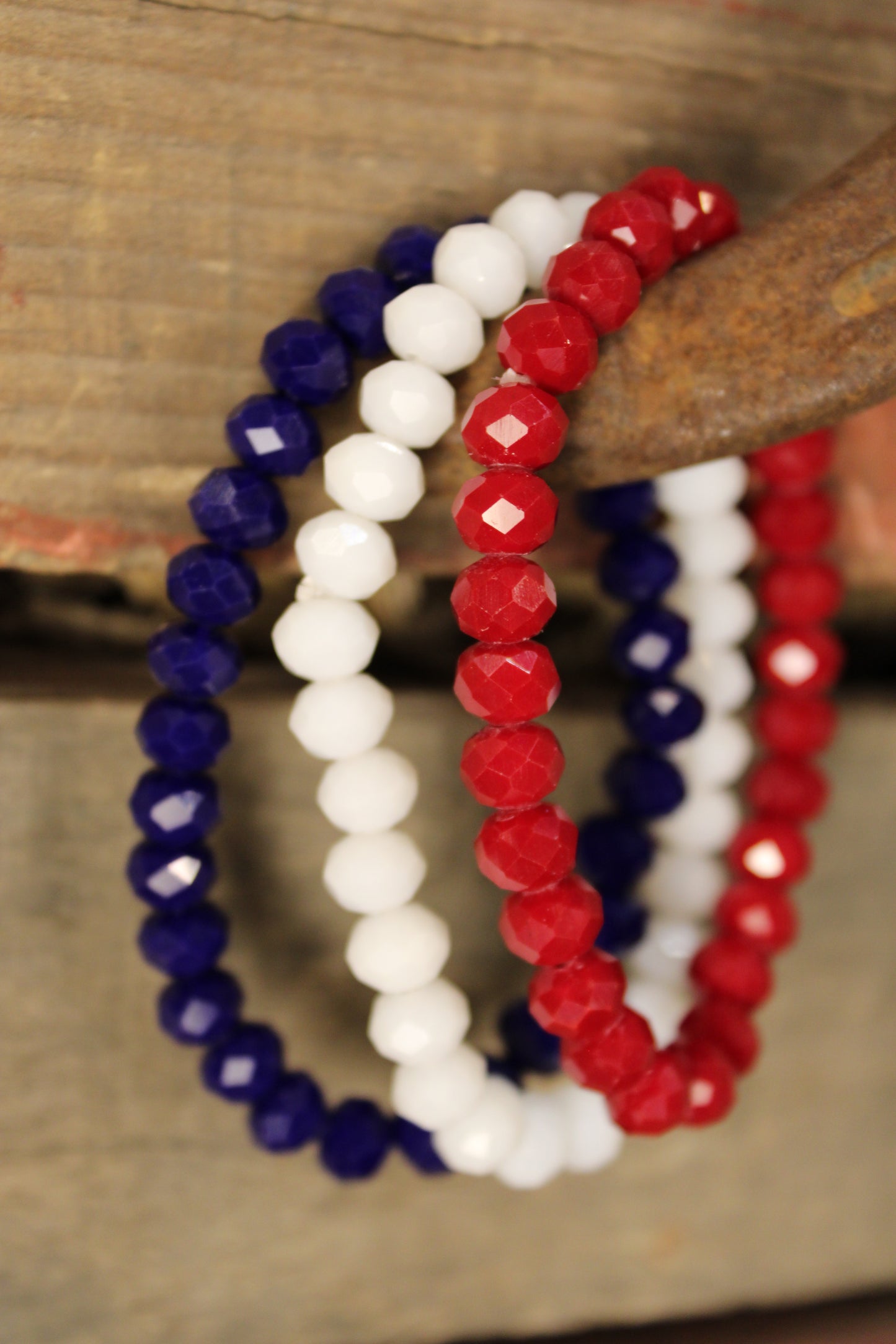 Sparkle And Shine Red White And Blue Bracelet Set