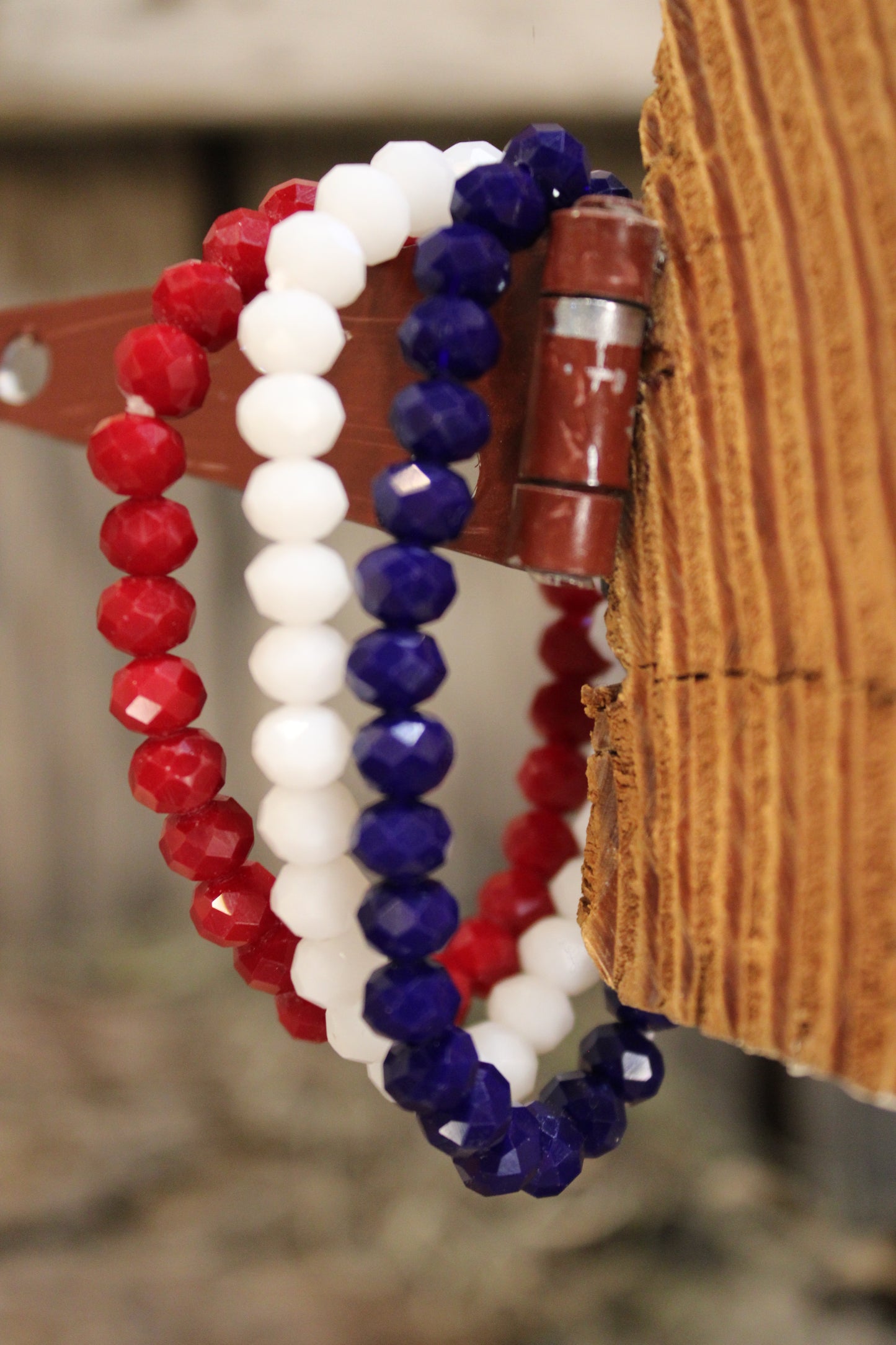 Sparkle And Shine Red White And Blue Bracelet Set
