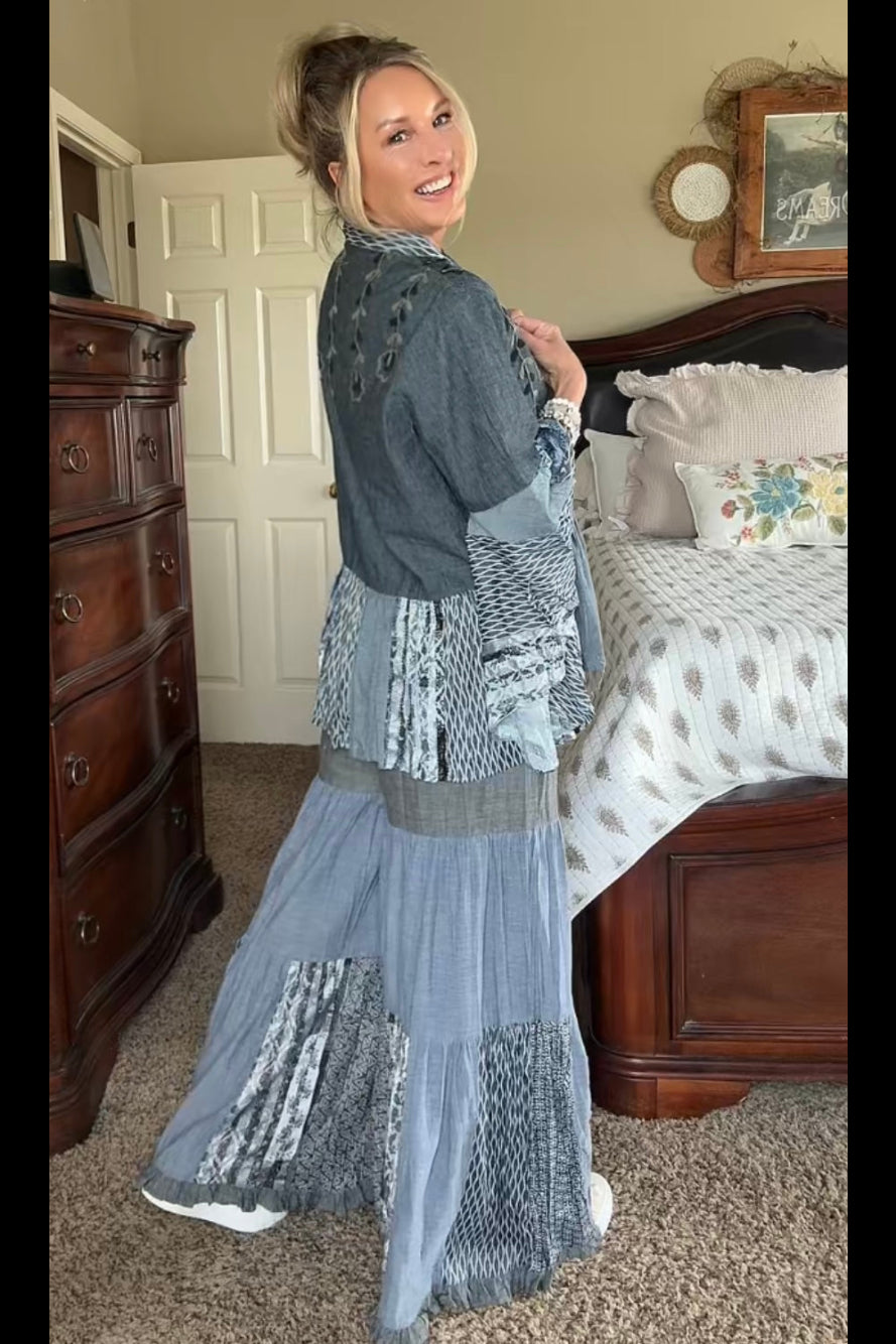 Shades Of Blue Chambray Pants