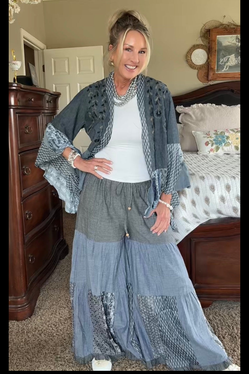 Shades Of Blue Chambray Pants