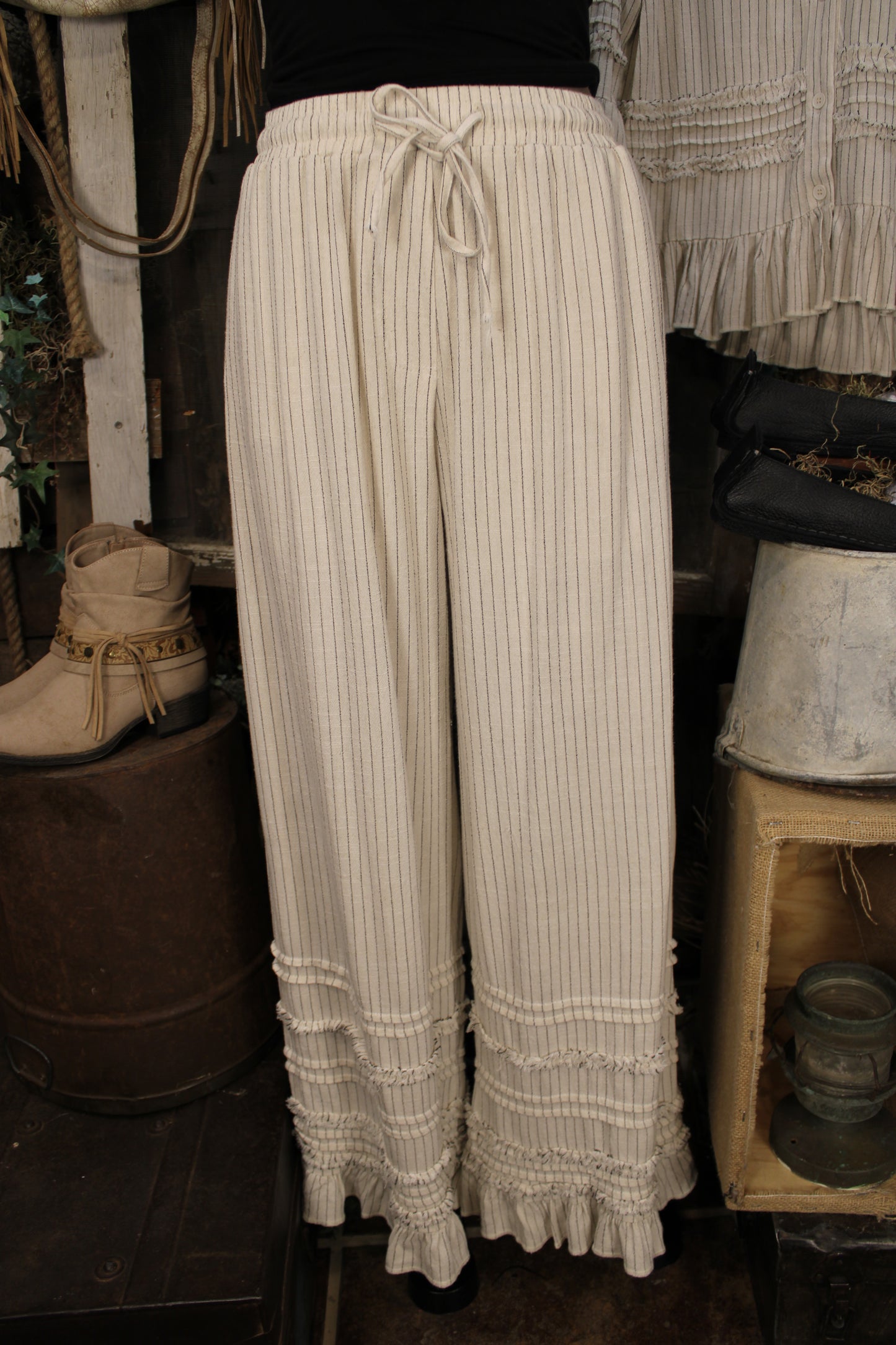 Keepsake Stripe Ruffle Pants