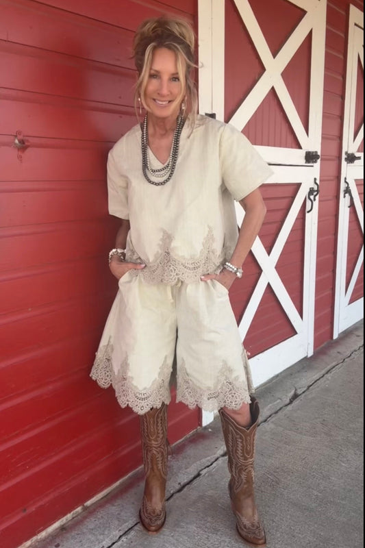 Heritage Lace Cotton Shorts