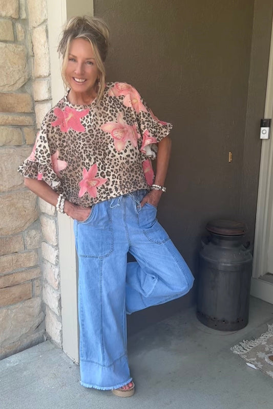 Sweet And Spotted Waffle Knit Top