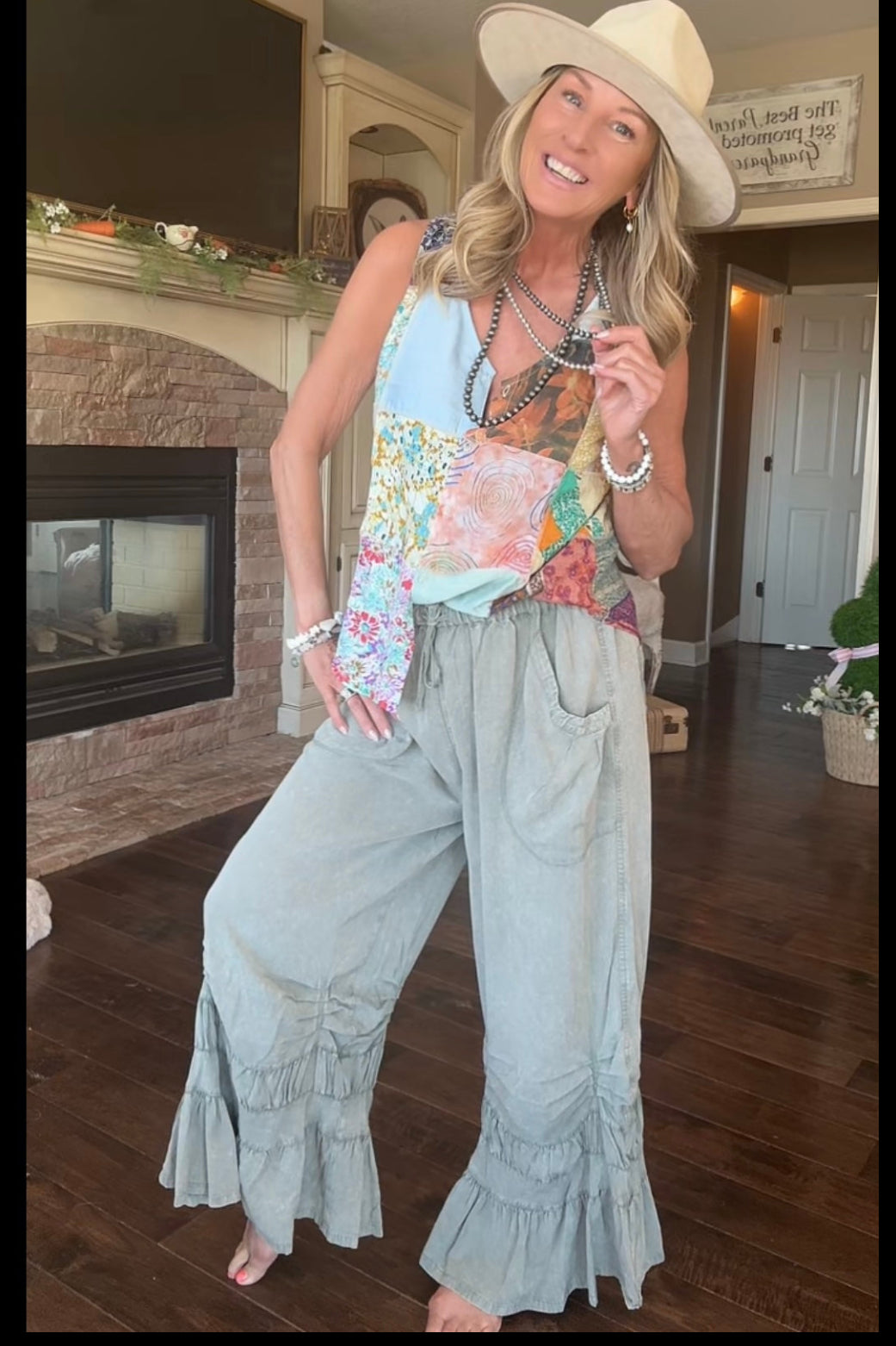 Deep Sea Ruffle Pants