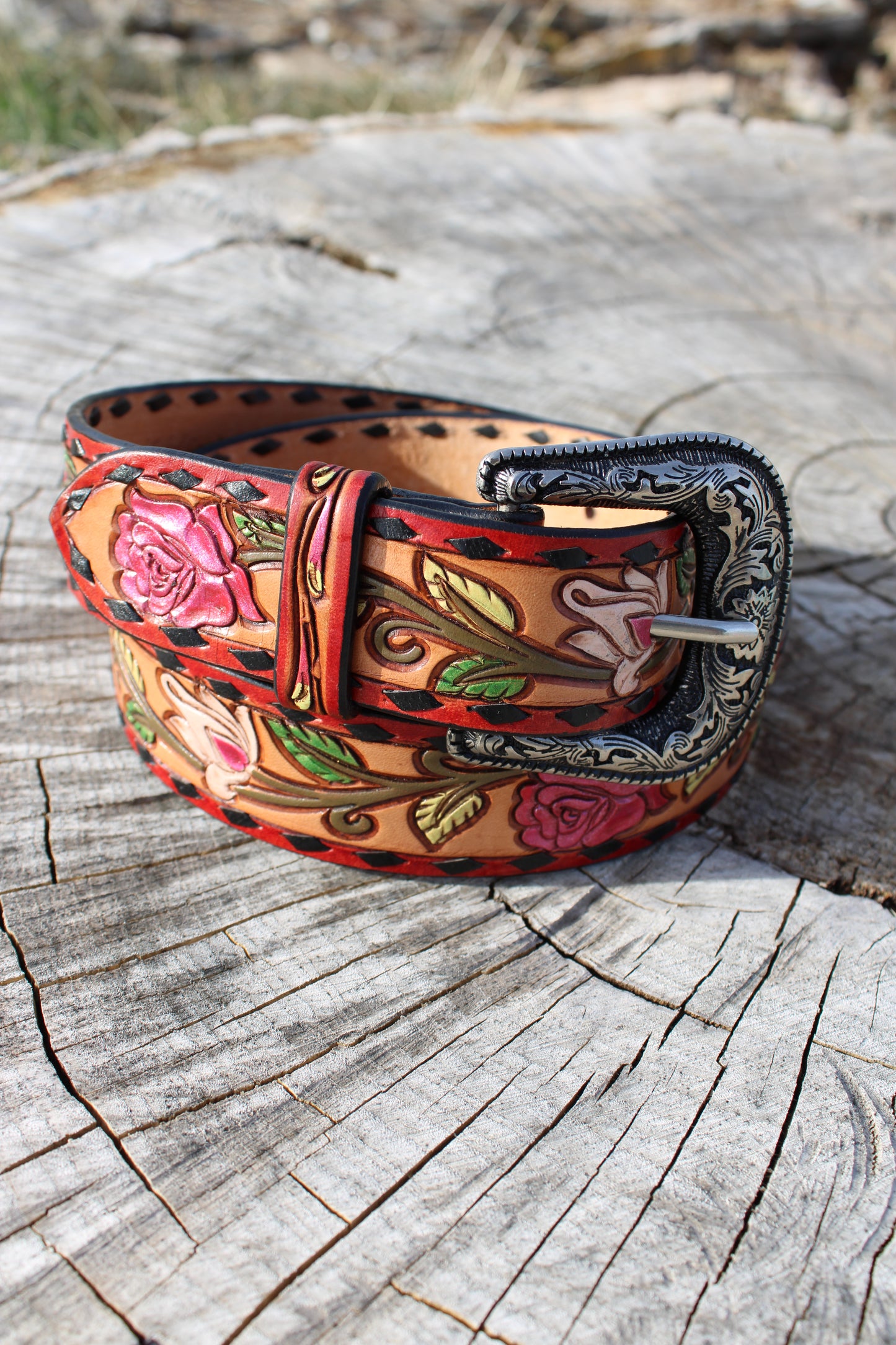 Rosy Calla Leather Belt
