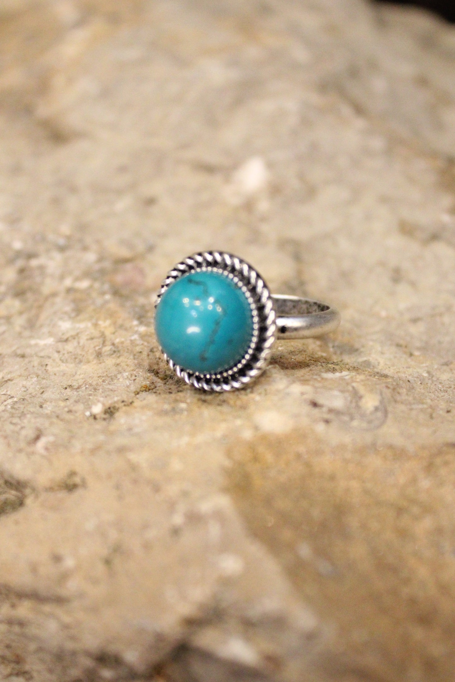 Turquoise Marble Adjustable Ring