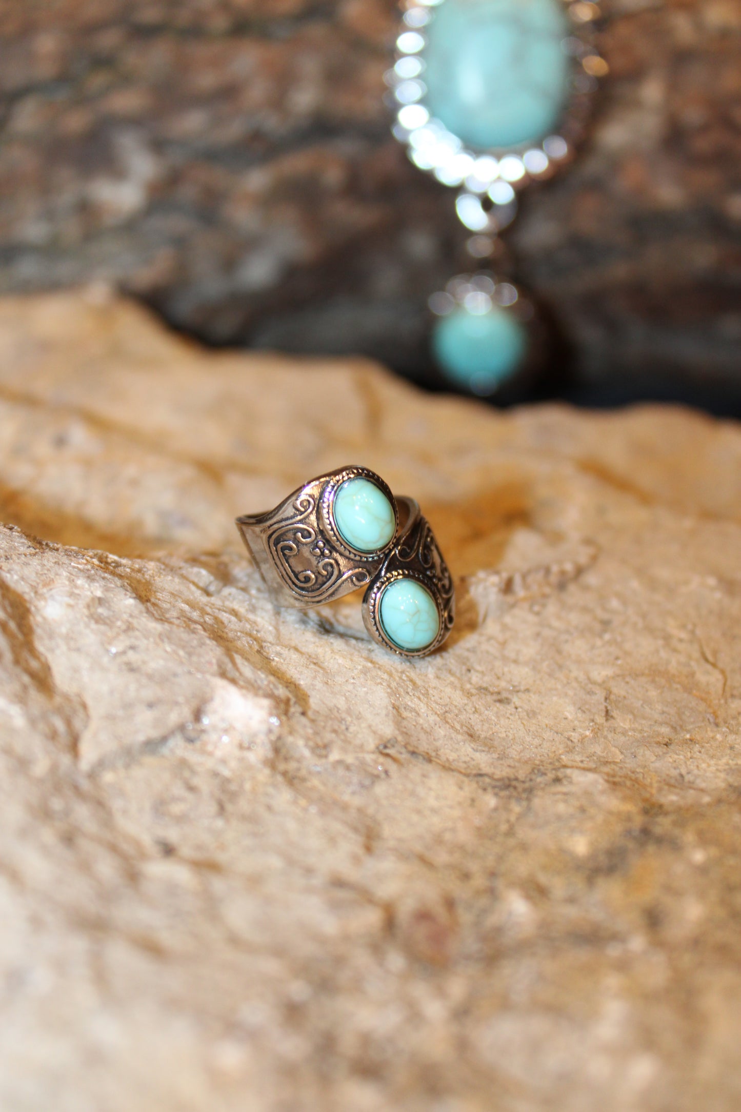 All Wrapped Up Adjustable Turquoise Ring