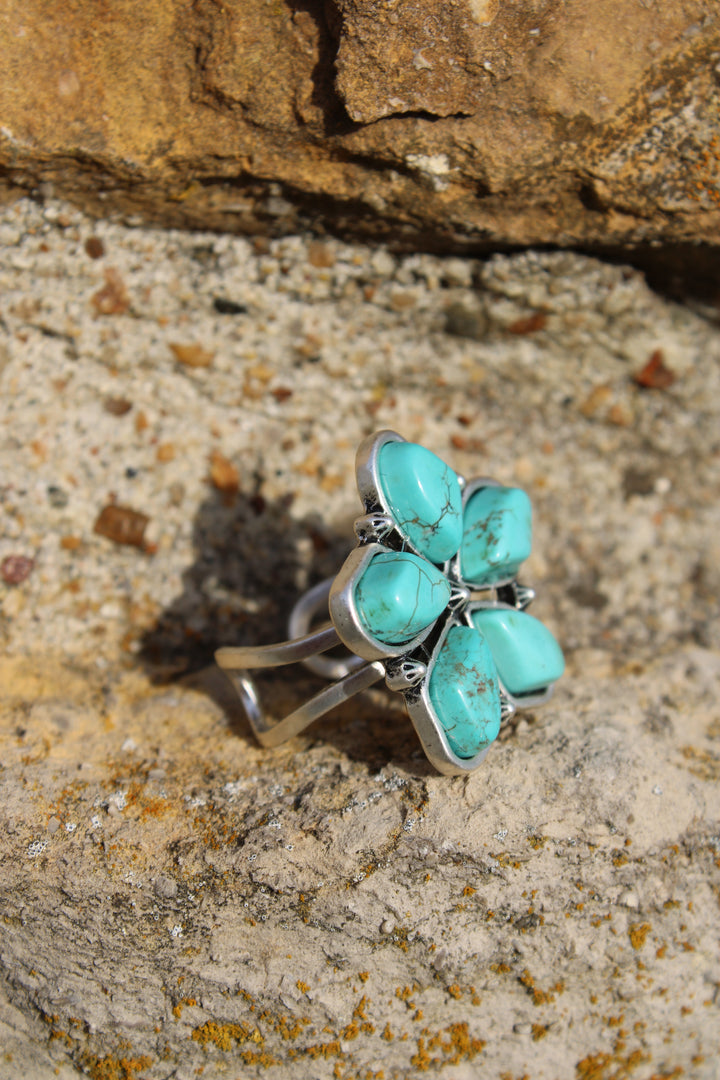 Turquoise Petal Pop Ring