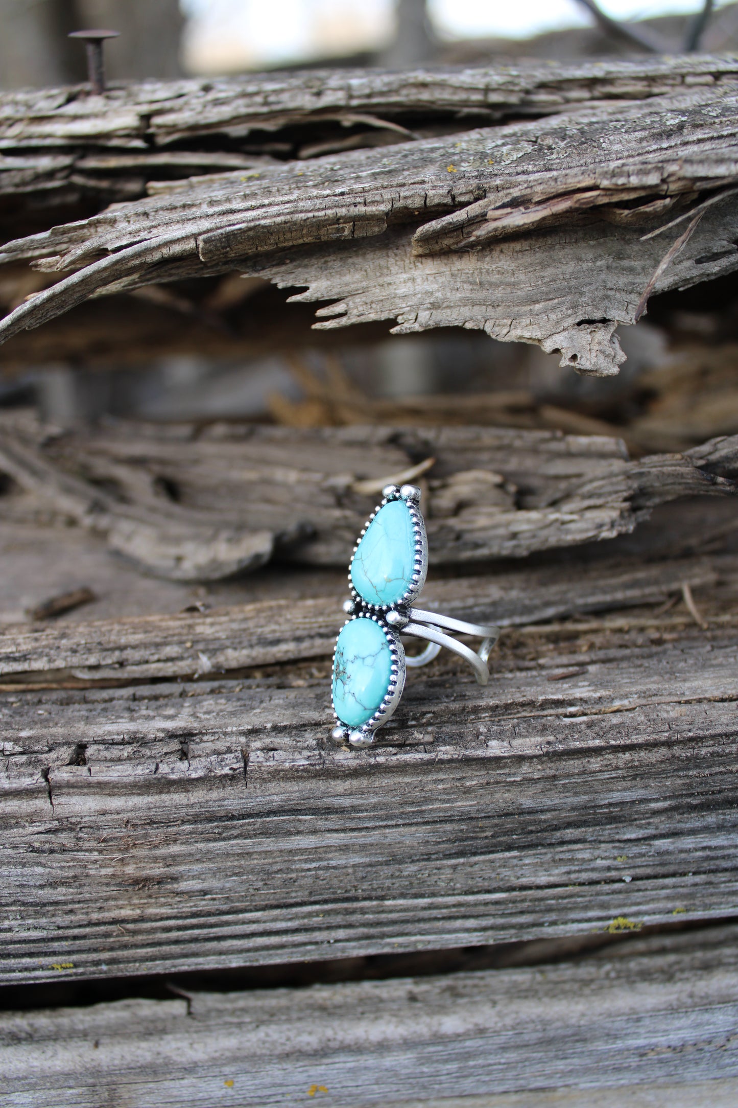Teal Twin Skies Ring