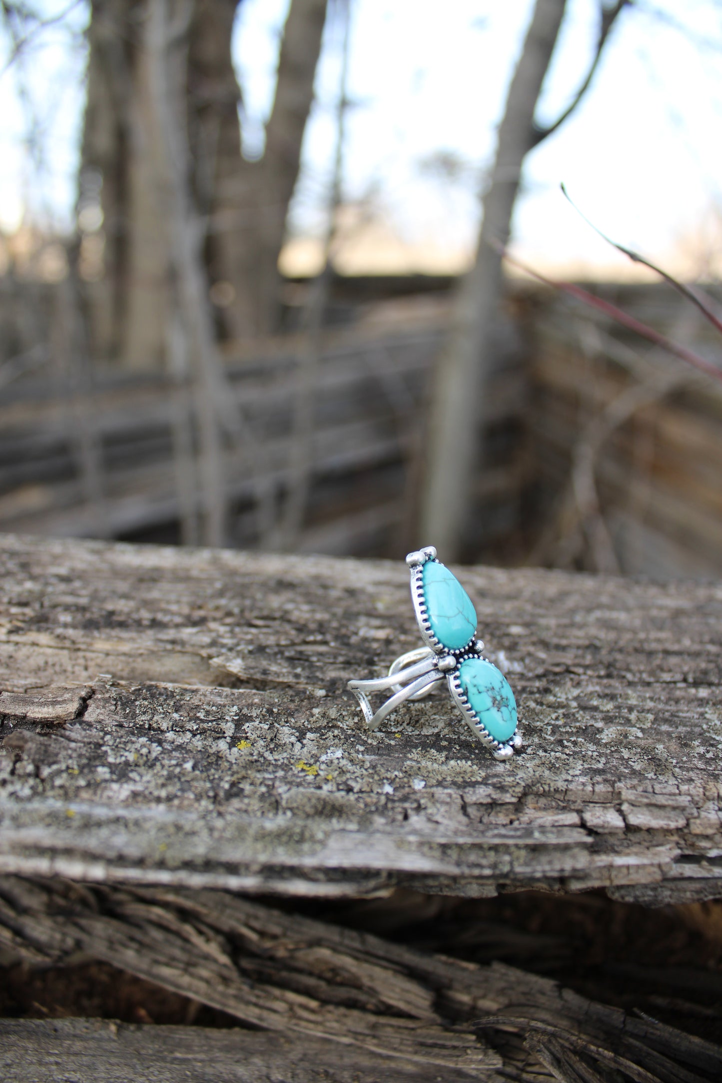 Teal Twin Skies Ring