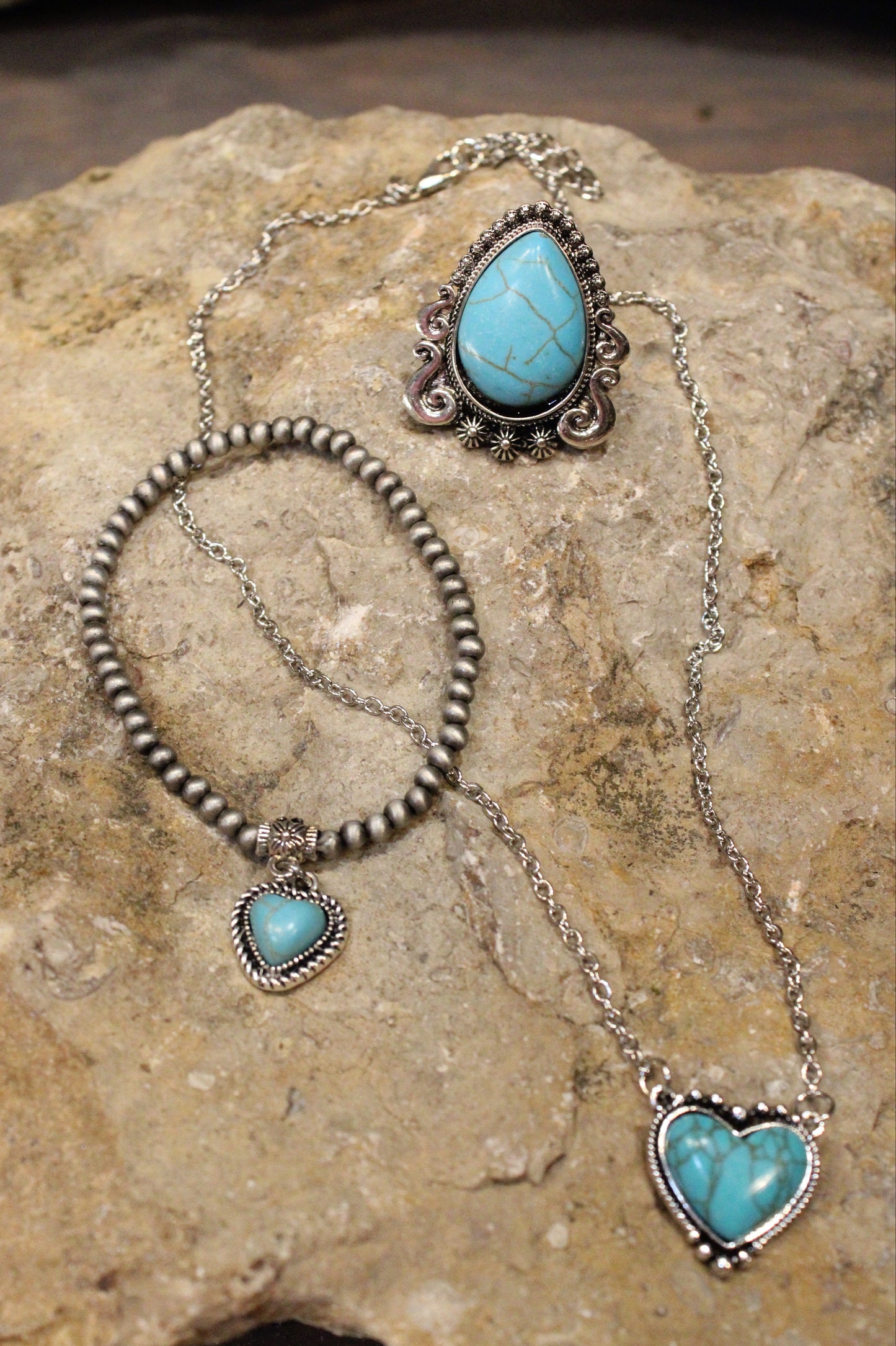 Turquoise Teardrop Estate Ring