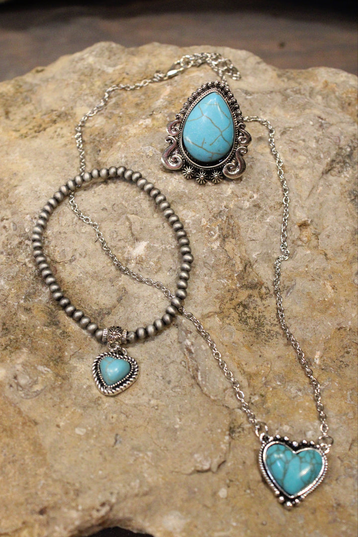 Turquoise Teardrop Estate Ring