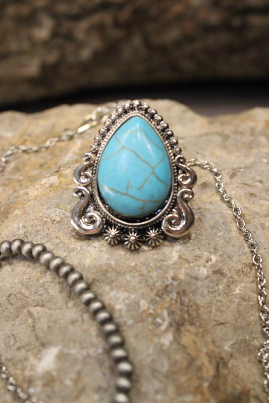 Turquoise Teardrop Estate Ring