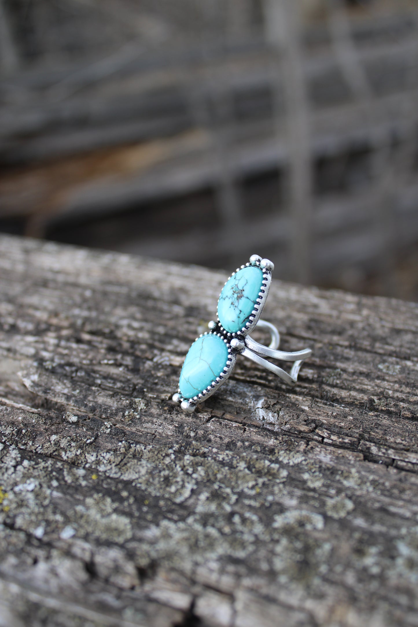 Teal Twin Skies Ring