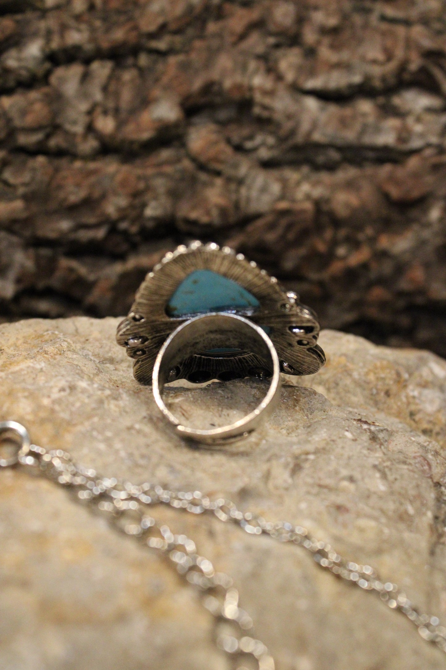 Turquoise Teardrop Estate Ring