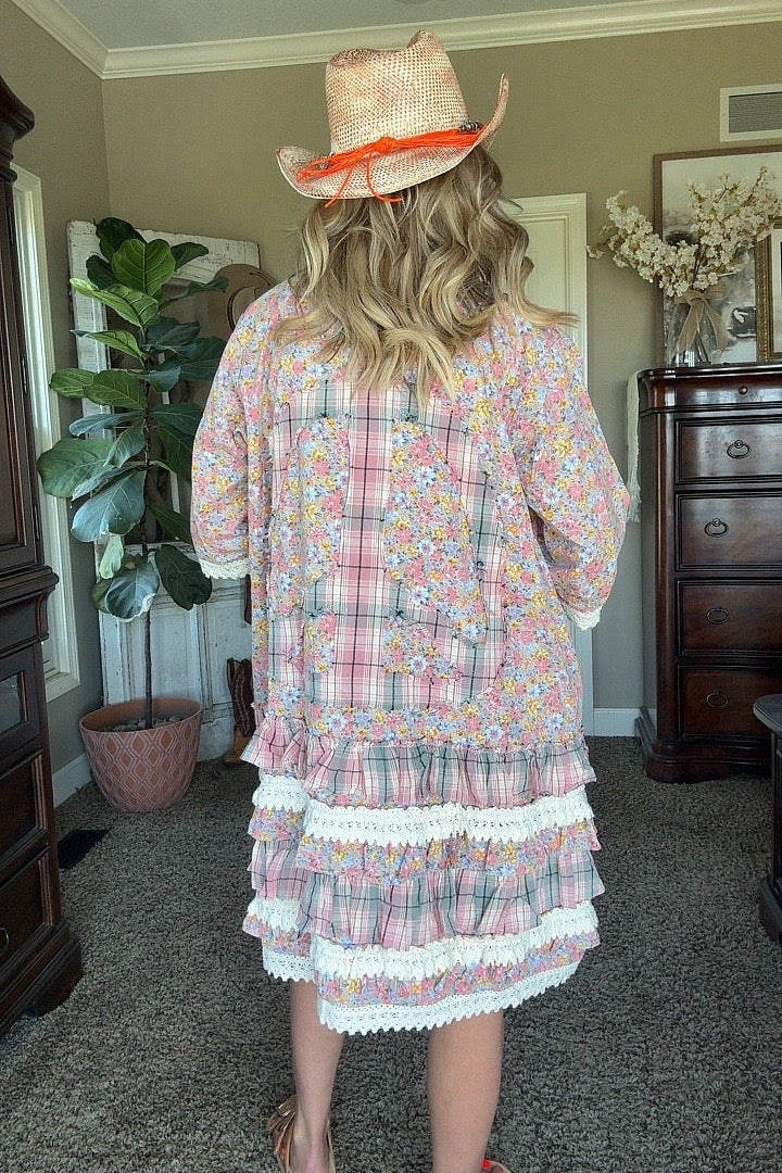 Artisan Floral Pink Kimono