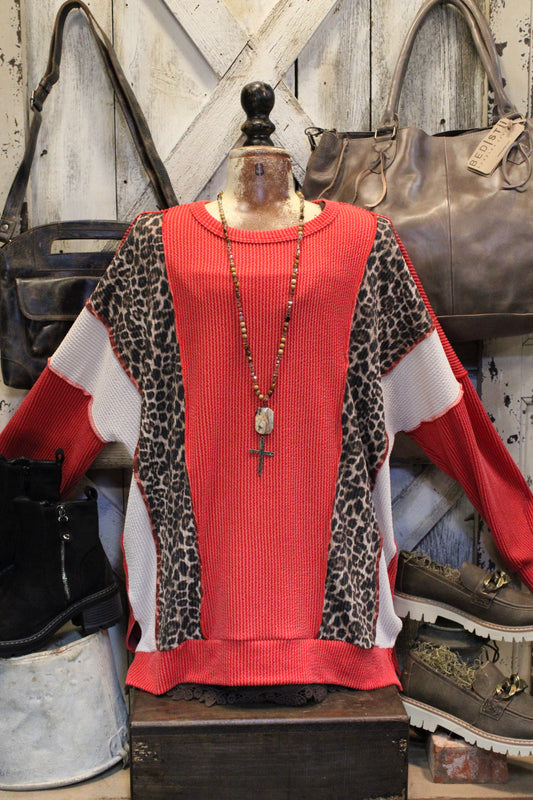 Fiercely Ribbed Red Casual