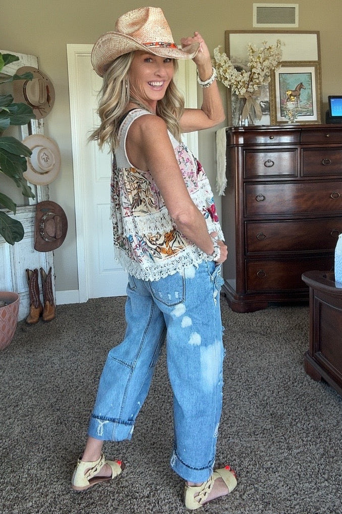 Stitched Bloom Jeans