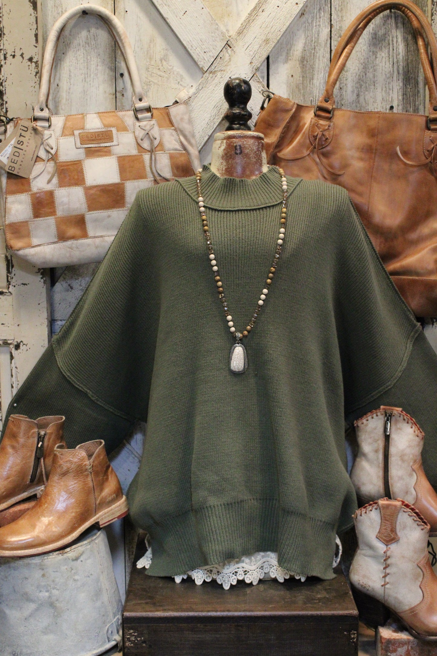 Pop Of Light Olive Sweater