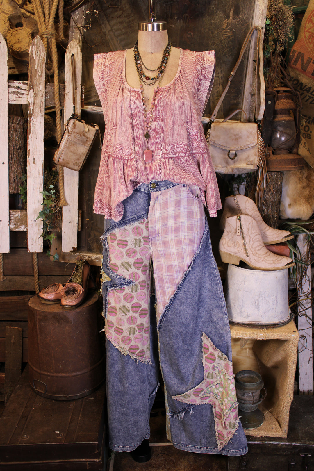 Mixed Melody Denim Pants
