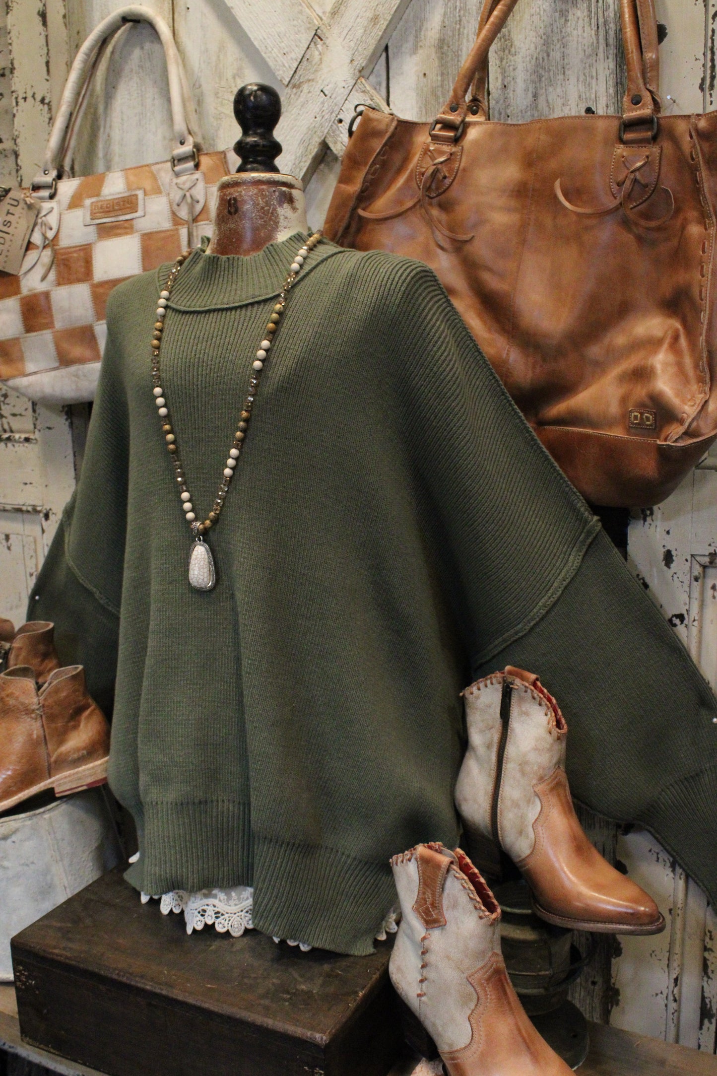 Pop Of Light Olive Sweater