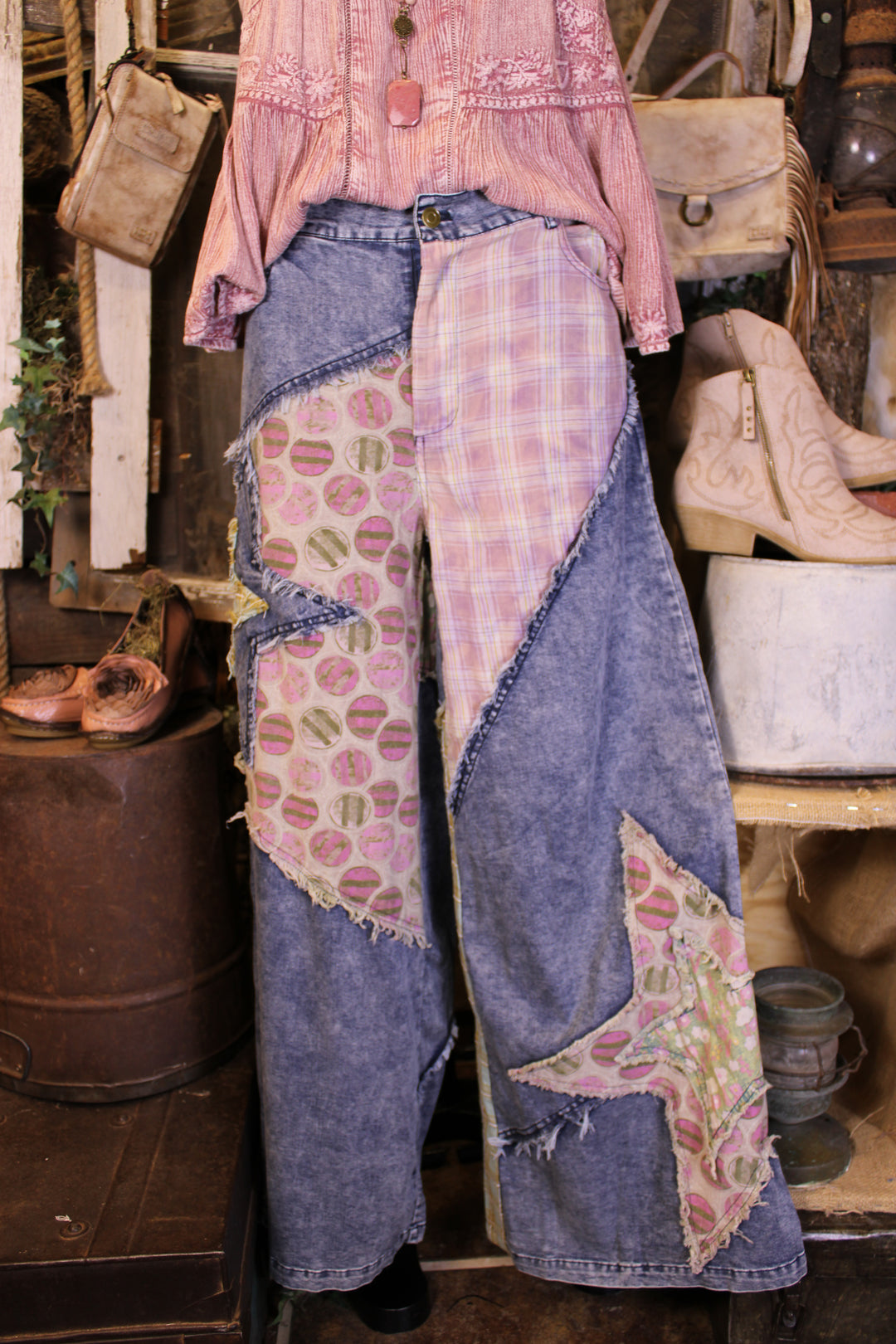 Mixed Melody Denim Pants