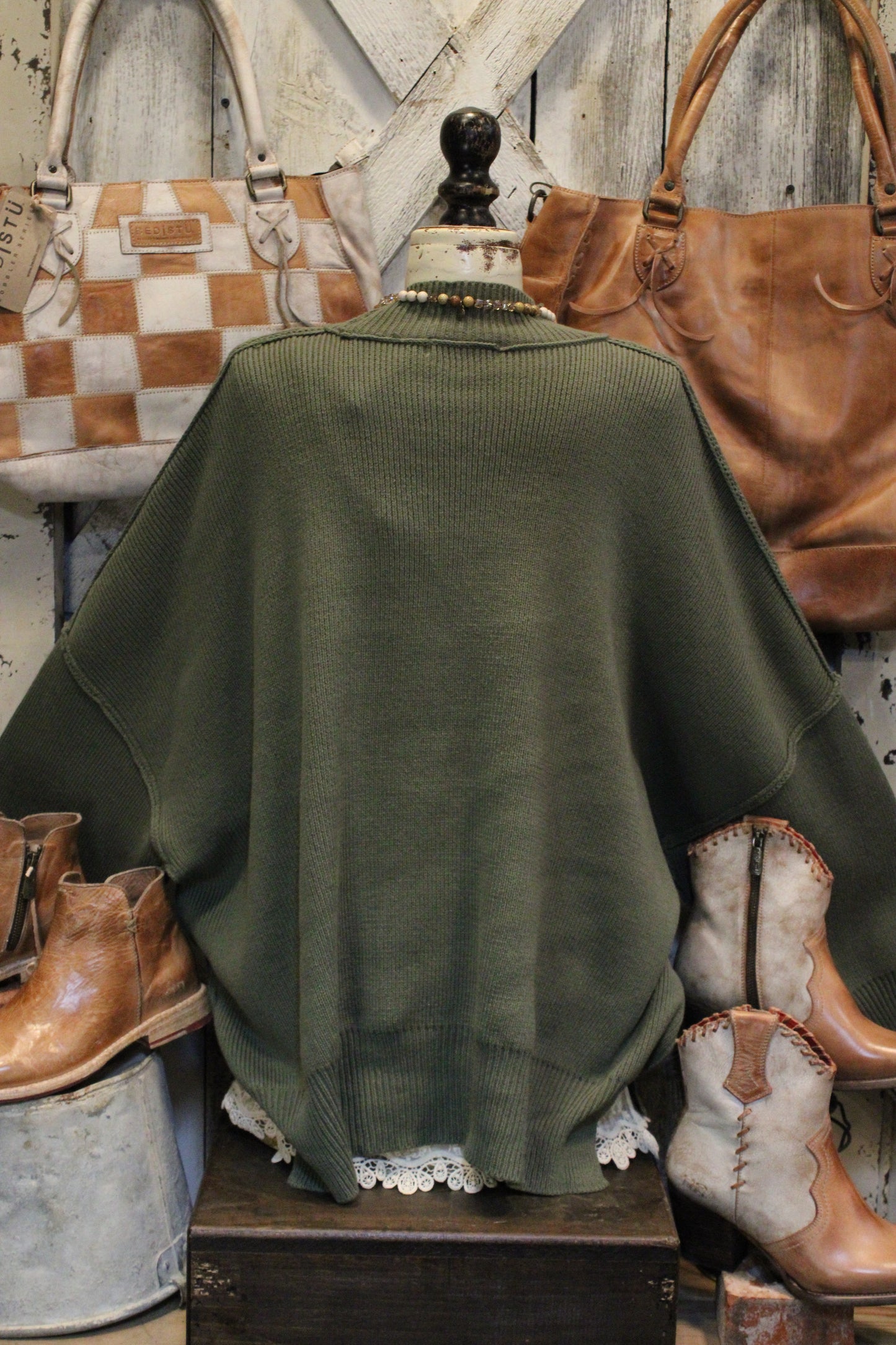Pop Of Light Olive Sweater