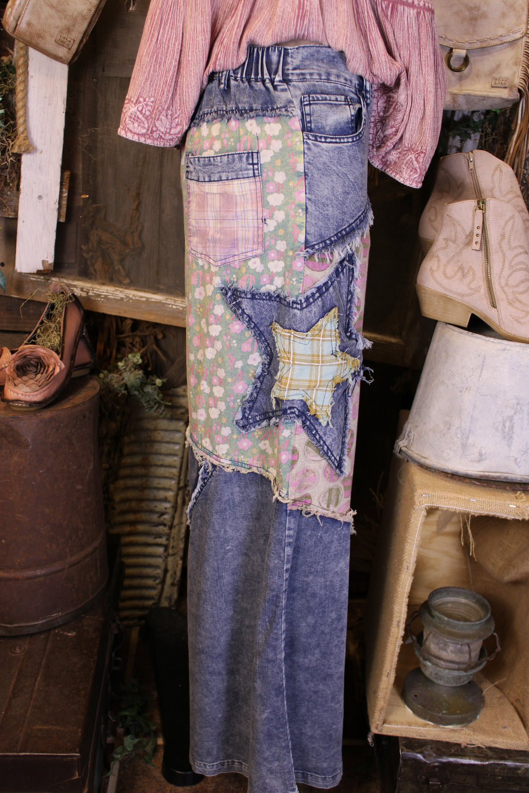 Mixed Melody Denim Pants