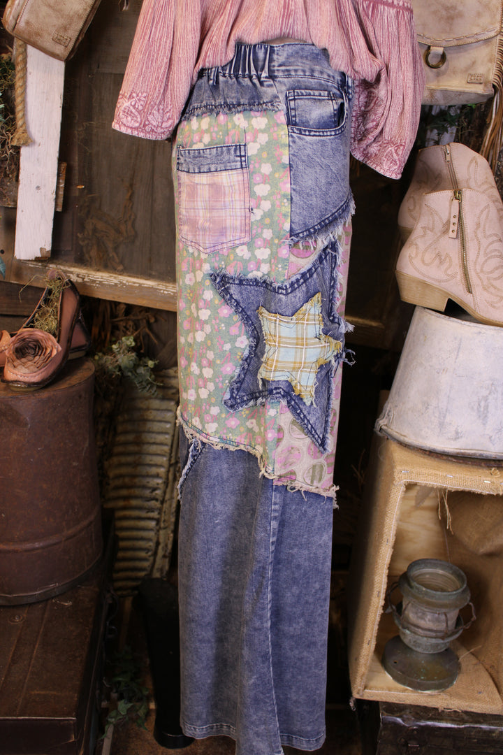 Mixed Melody Denim Pants