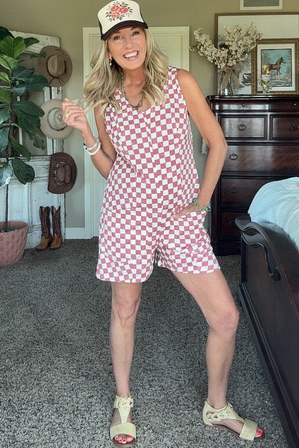 Cinnamon Checks Romper