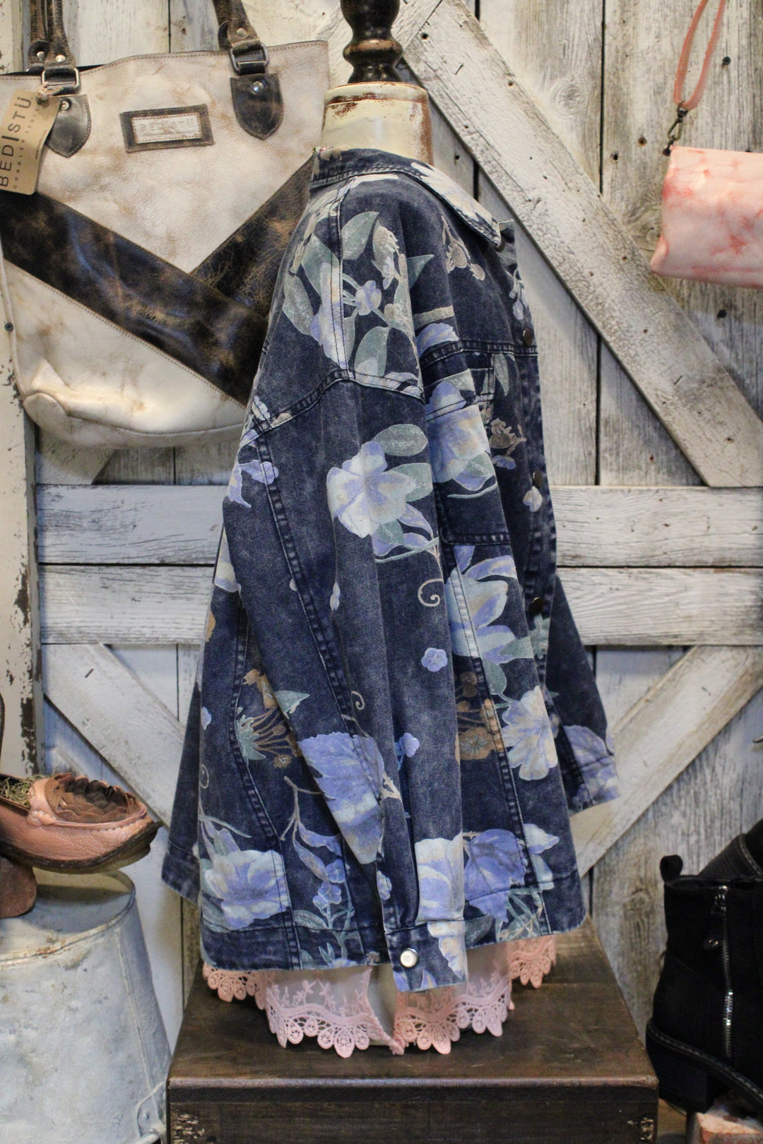 Blossom Blooms Denim Shacket