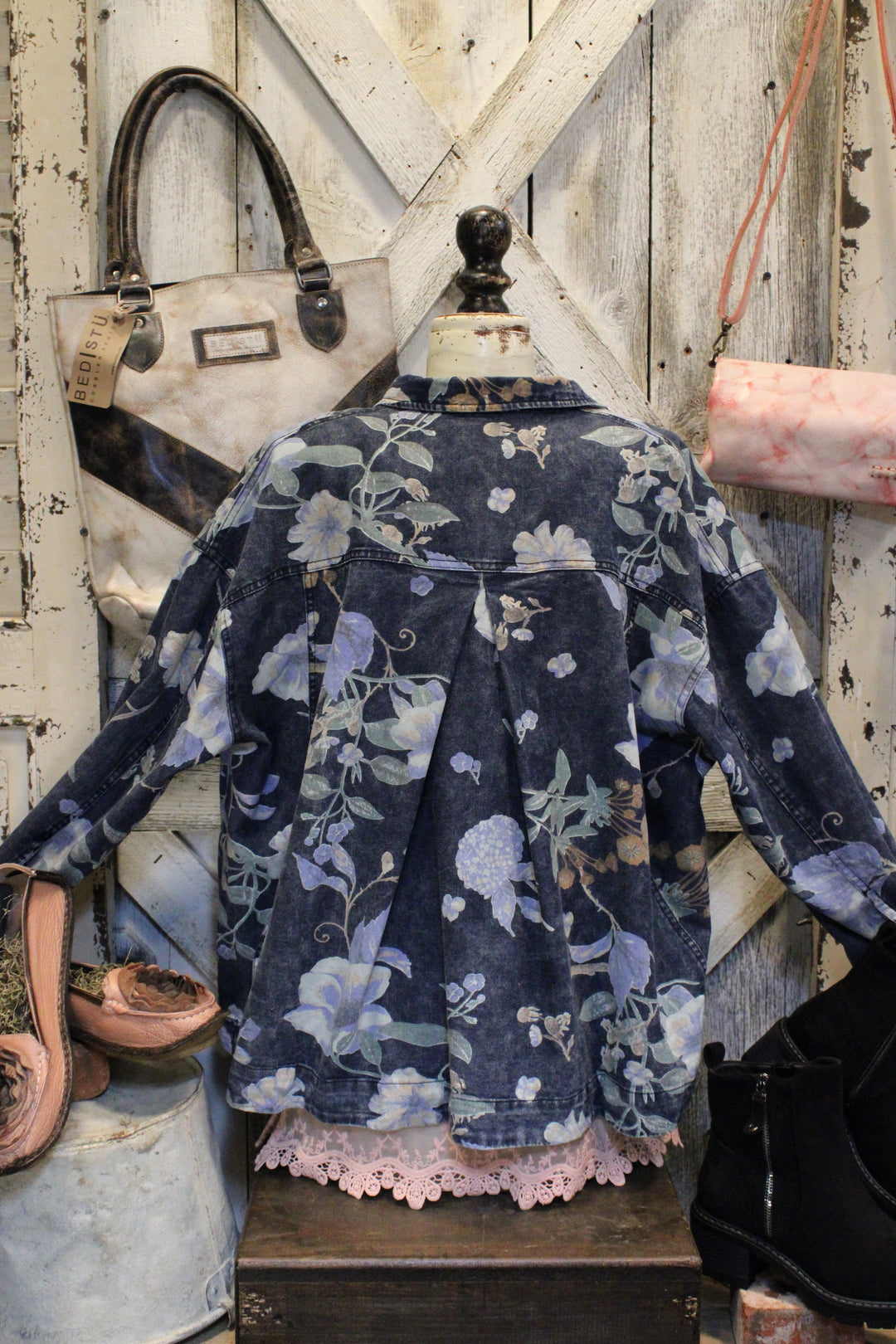 Blossom Blooms Denim Shacket