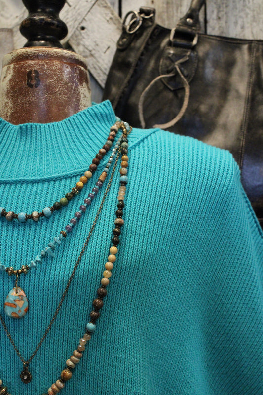 Pop Of Turquoise Sweater