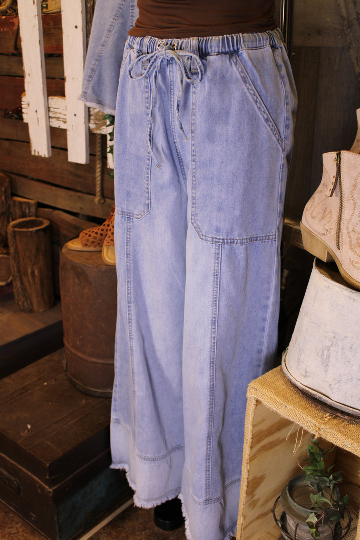 Skyline Denim Wide Leg Pants