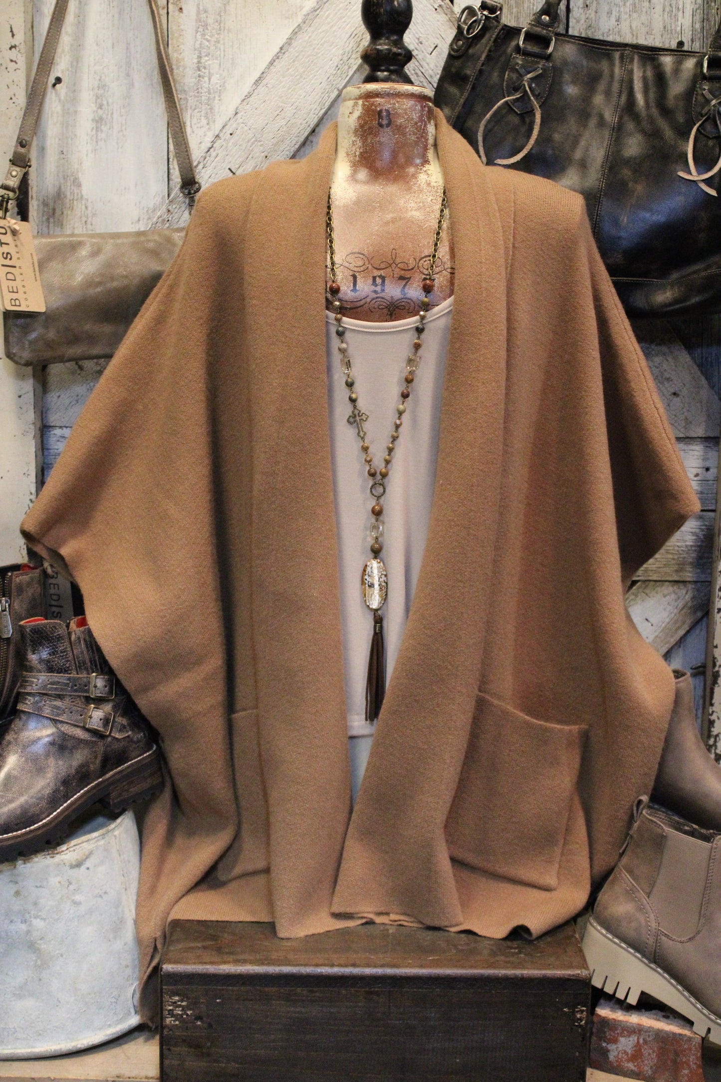 Mocha Sleeveless Cardigan