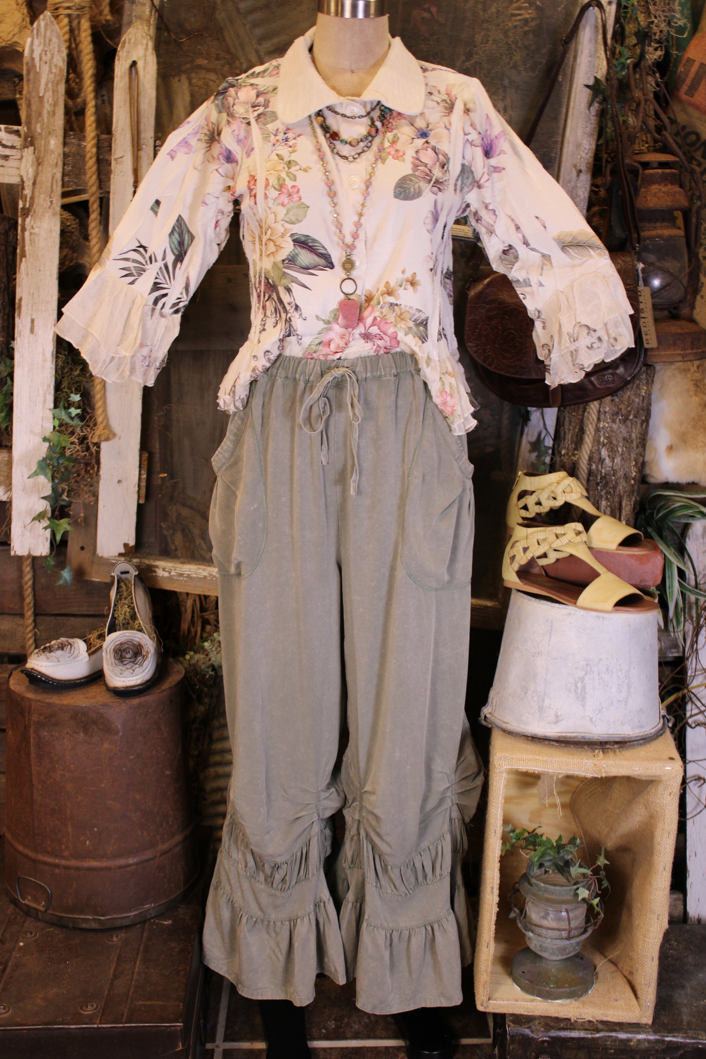 Deep Sea Ruffle Pants