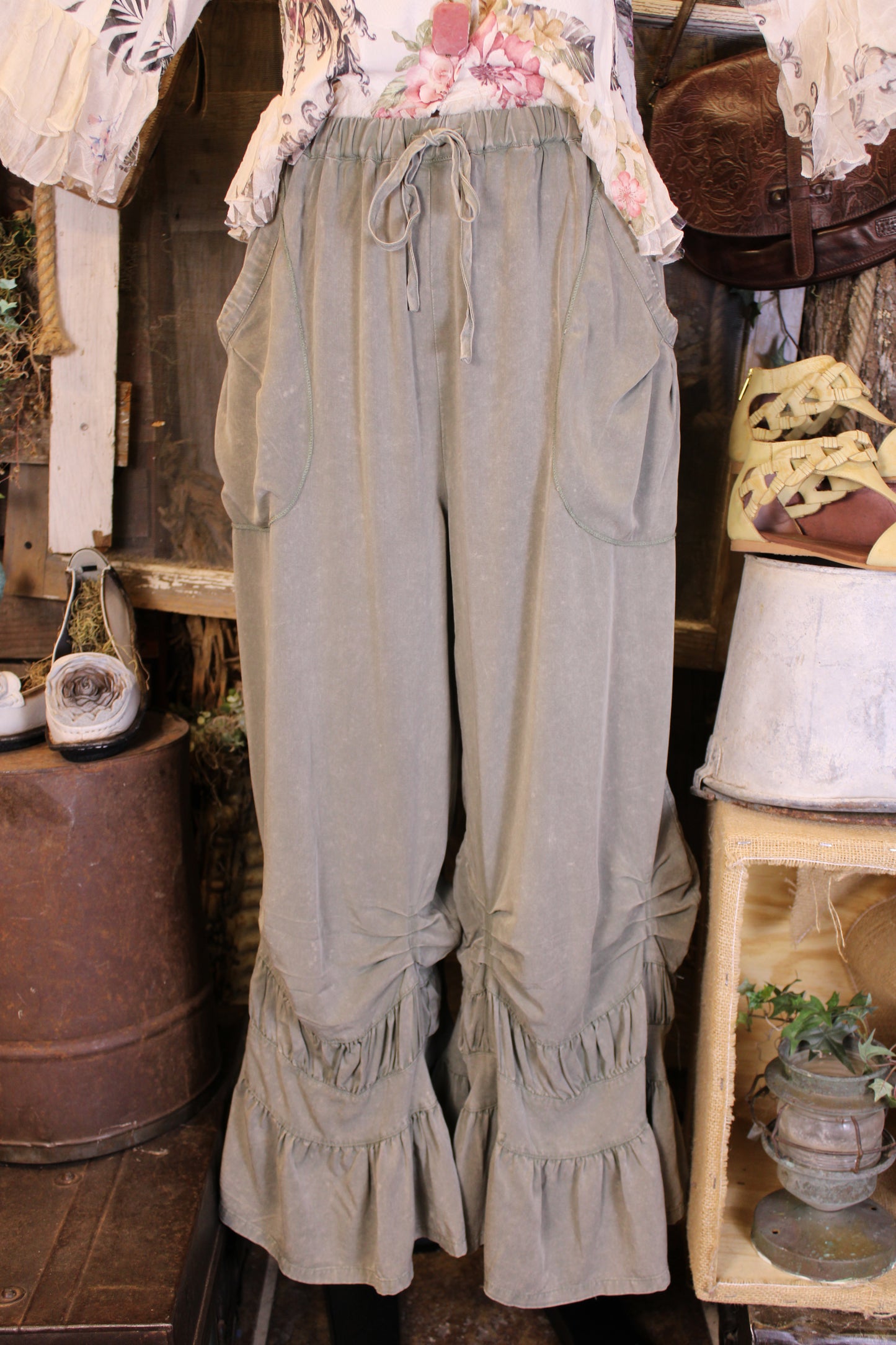 Deep Sea Ruffle Pants