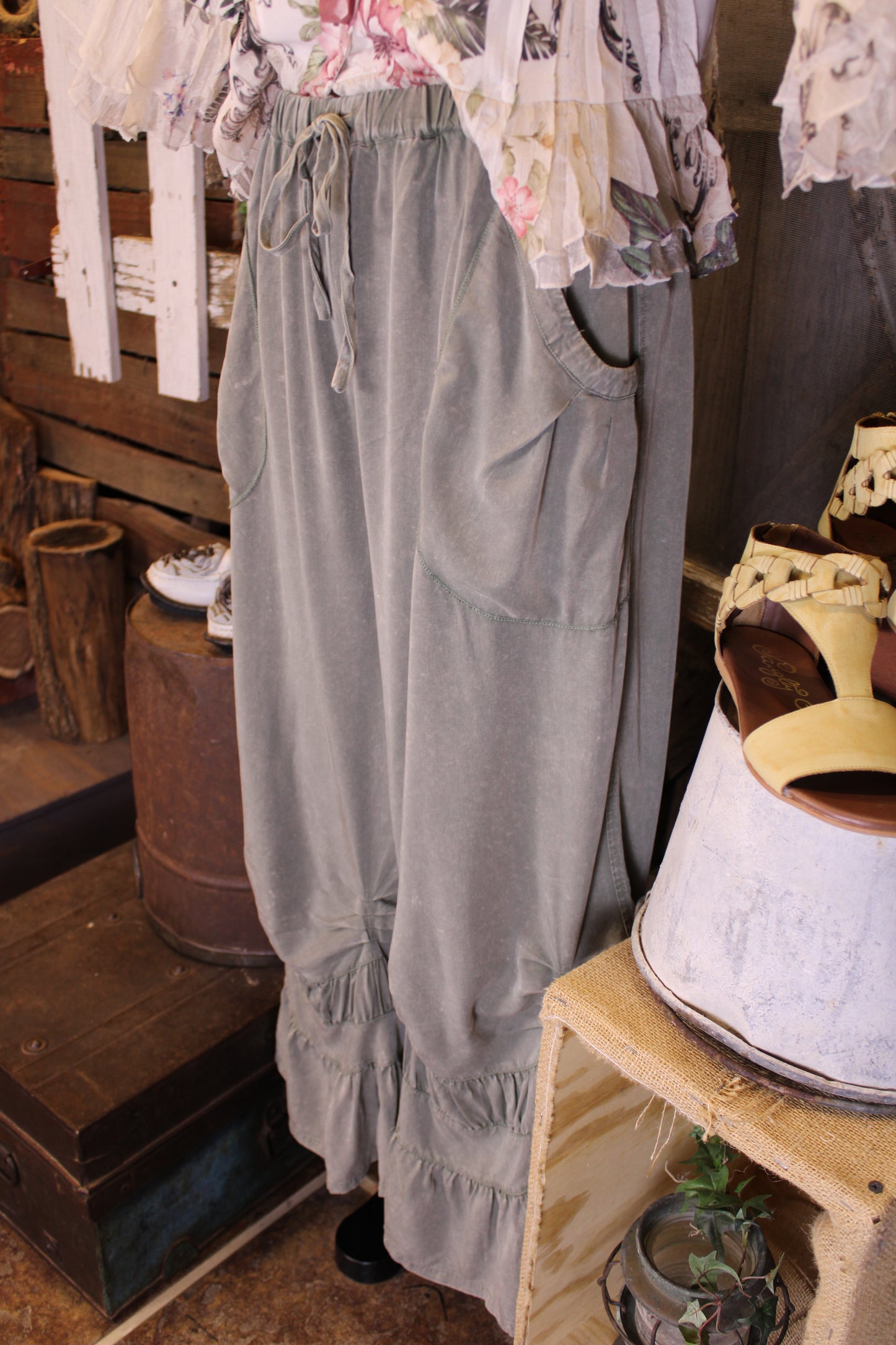 Deep Sea Ruffle Pants