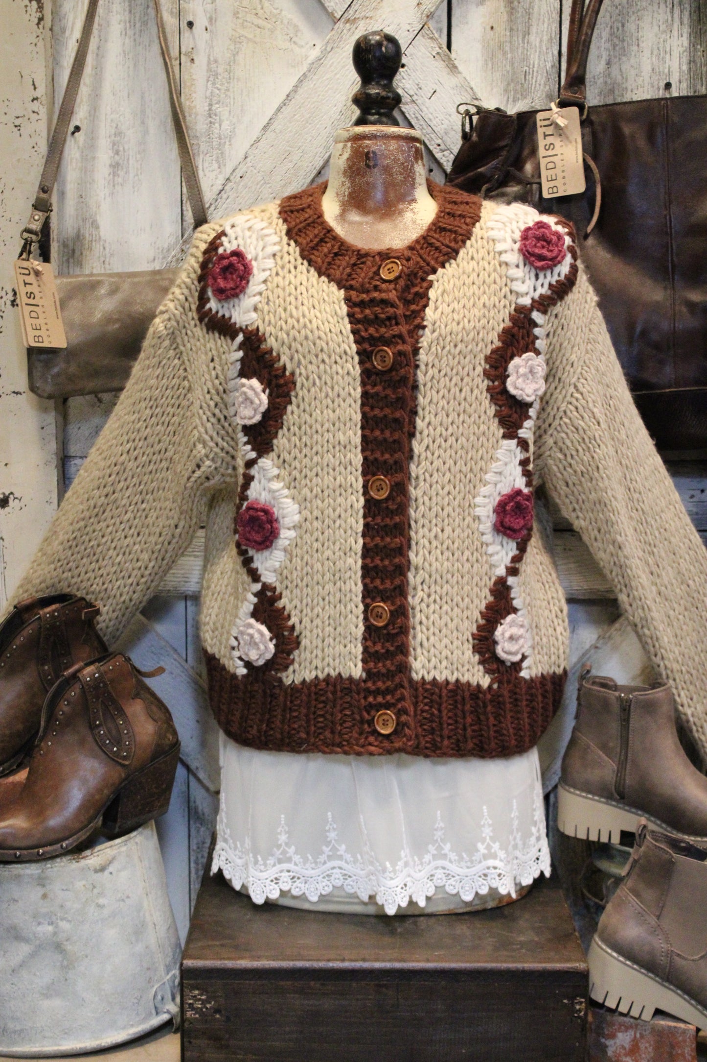 Maple Rose Knit Cardigan