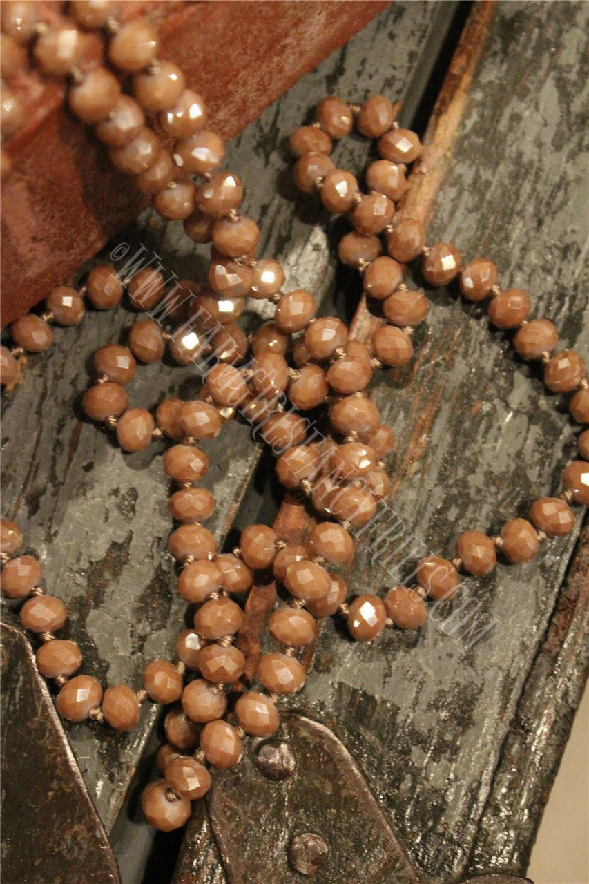 Crystal Beaded Long Necklace, Farm Girls Fancy Frills