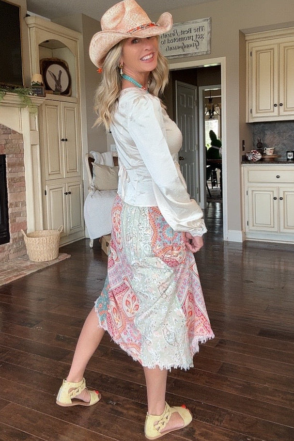Patchwork Jubilee Sage Skirt