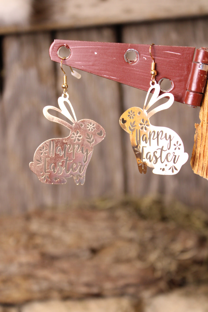 Golden Easter Bunny Earrings
