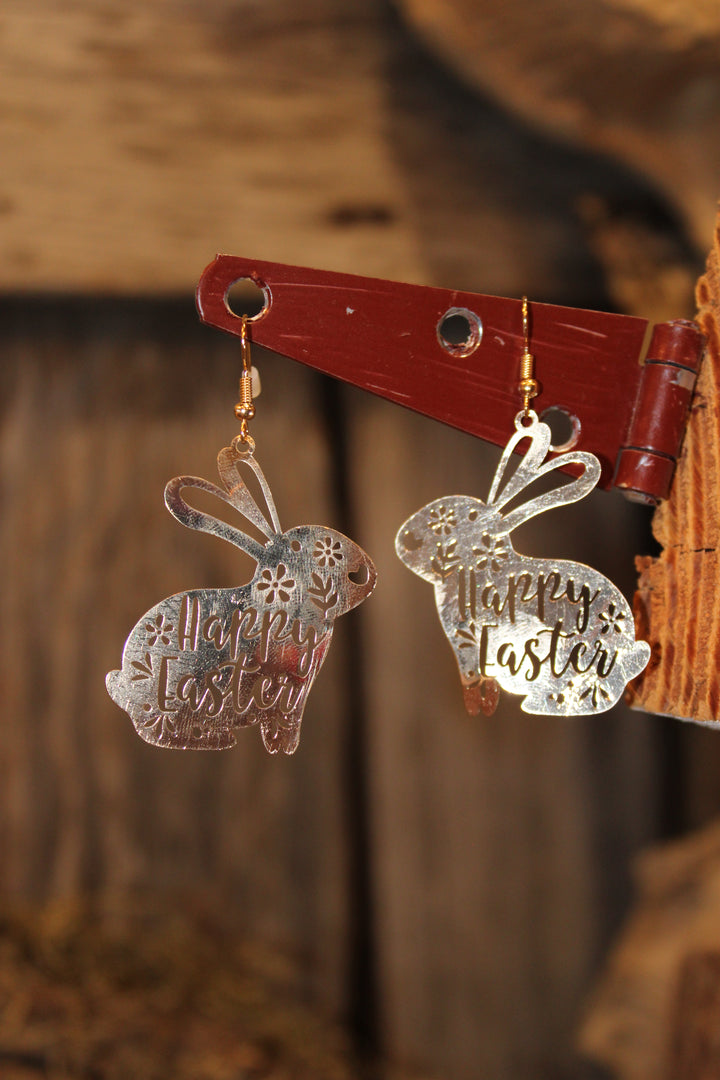 Golden Easter Bunny Earrings