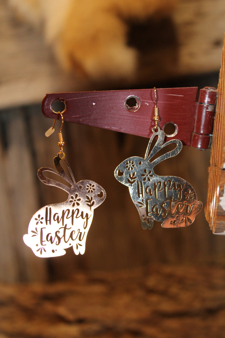 Golden Easter Bunny Earrings