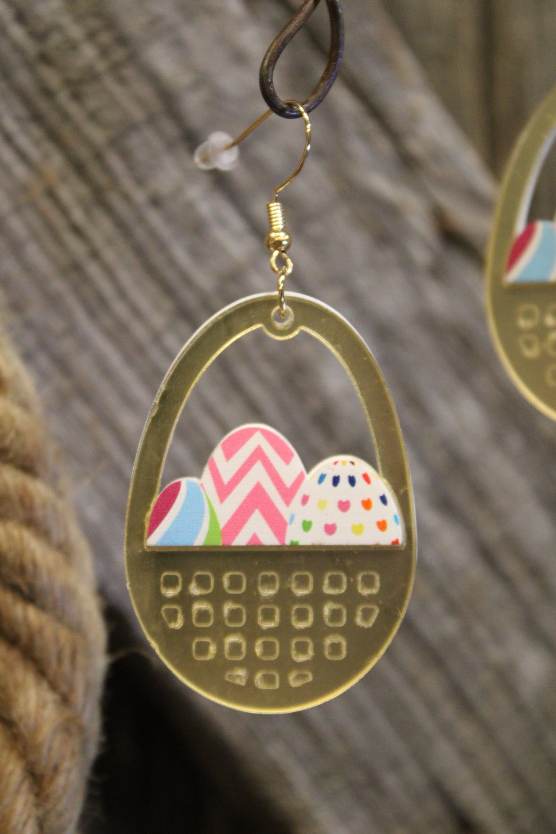 Golden Easter Basket Earrings